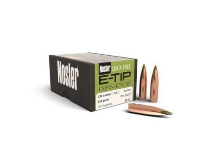 Nosler E-Tip Lead-Free .338 225 gr SBT Rifle Bullet, 50/box - 59372