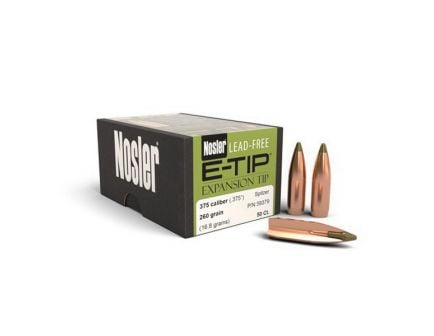 Nosler E-Tip Lead-Free .375 100 gr SBT Rifle Bullet, 50/box - 59379