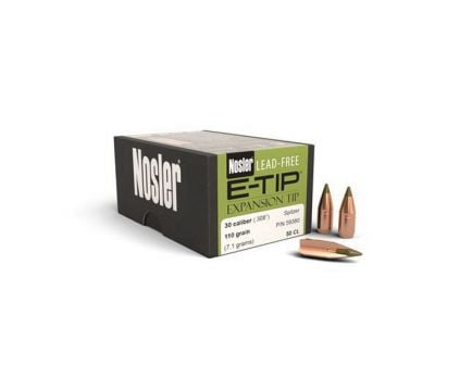 Nosler E-Tip Lead-Free .300 Blackout 110 gr SBT Rifle Bullet, 50/box - 59380