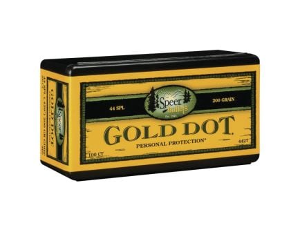 Speer Gold Dot .44 200 gr HP Handgun Bullet, 100/box - 4427