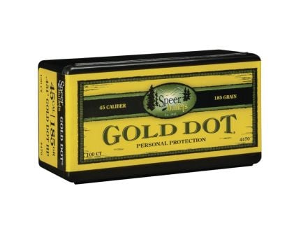 Speer Gold Dot .45 185 gr HP Handgun Bullet, 100/box - 4470