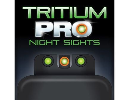 TruGlo Tritium Pro Night Sight Set for S&W Shield EZ 380 Pistol, Green with Orange Outline Front/Green with Black Rear - TG231MP3C
