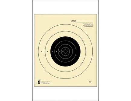 Action Target Law Enforcement 10.5" x 12" NRA Bullseye Target, Yellow/Black, 100/box - B-16-100
