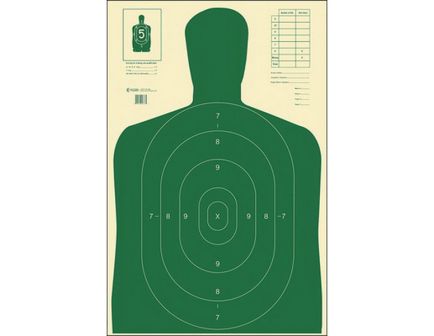 Action Target Law Enforcement 23" x 35" Silhouette B-27E Economy Target, Green, 100/box - B-27E GREEN-100
