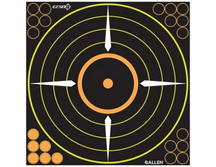 Allen EZ-Aim Splash 12" x 12" Self-Adhesive Bullseye Target, Black, 5/pack - 15222