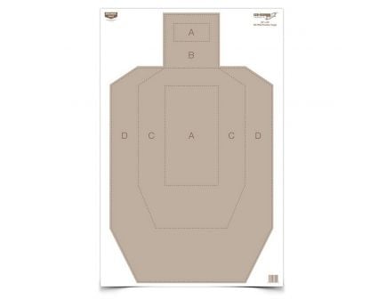 Birchwood Casey EZE-Scorer 23" x 35" Silhouette BC-IPSC Practice Target, Tan, 5/pack - 37029