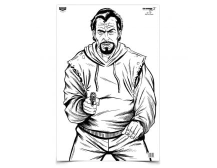 Birchwood Casey EZE-Scorer 23" x 35" Silhouette BC Bad Guy Target, Black/White, 5/pack - 37019