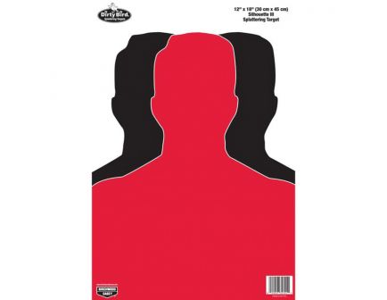 Birchwood Casey Dirty Bird 12" x 18" Silhouette III Splatter Target, Black/Red, 8/pack - 35708