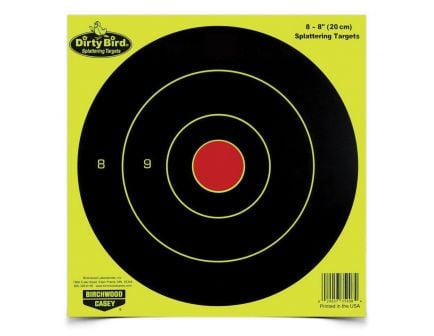 Birchwood Casey Dirty Bird 8" Bullseye Target, Black/Yellow/Red, 50/pack - 35950