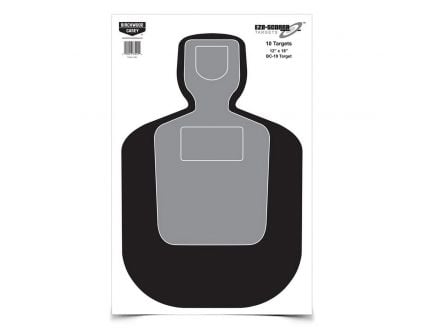 Birchwood Casey EZE-Scorer 12" x 18" Silhouette BC19 Practice Target, Black/Gray, 100/pack - 37007