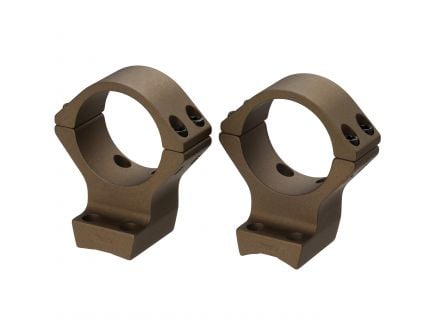 Browning 30mm Intermediate Aluminum Alloy Lightweight 2-Piece Integrated Scope Ring, Burnt Bronze Cerakote - 12535