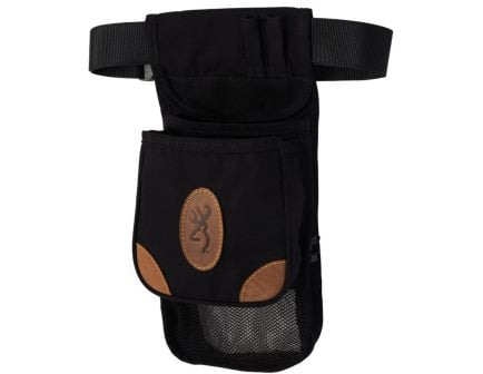 Browning Lona Deluxe Shell Pouch, Large, Smooth Black/Tan - 121388993