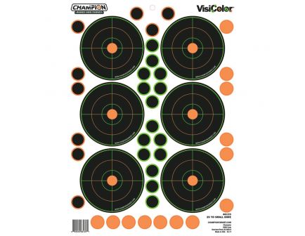 Champion VisiColor 8.5" x 11.5" Self-Adhesive 25 yd Small Bore Target, Orange/Black, 5/pack - 46133