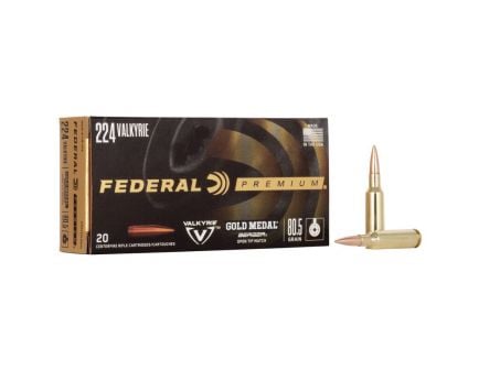 Federal Gold Medal 80.5 gr BBTT .224 Valkyrie Ammo, 20/pack - GM224VLKBH2