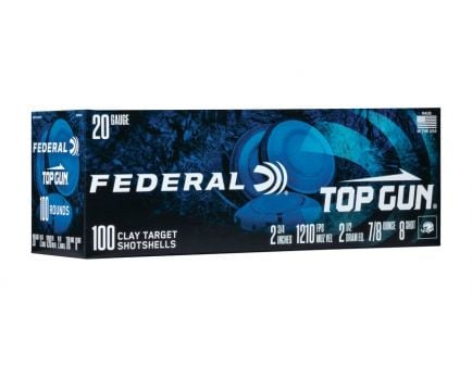 Federal Top Gun 2 3/4" 20 Gauge Ammo #8, 100/Box - TG201008