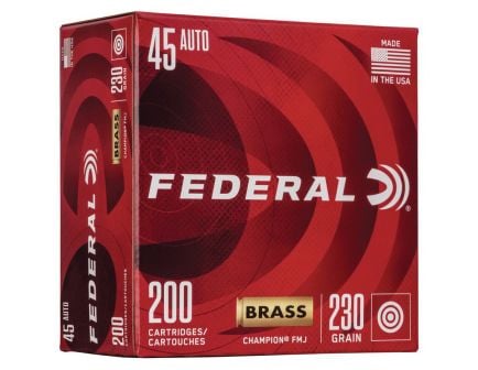 Federal Champion 230 gr FMJ .45 Auto Ammo, 200/pack - WM52332
