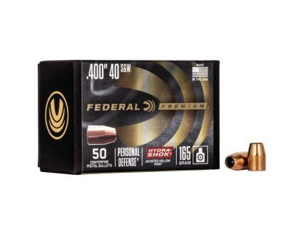 Federal Hydra-Shok .40 S&W/10mm 165 gr HST JSP Component Handgun Bullet, 50/pack - PB40HS165