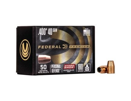 Federal Hydra-Shok .40 S&W/10mm 180 gr JHP Component Handgun Bullet, 50/pack - PB40HS180