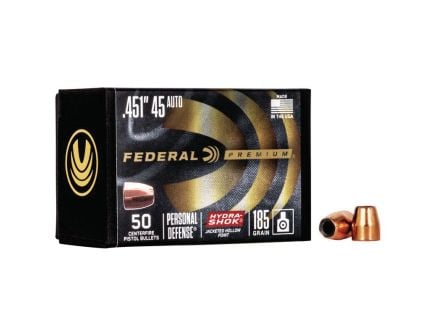 Federal Hydra-Shok .45 185 gr JHP Component Handgun Bullet, 50/pack - PB45HS185