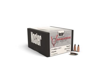 Nosler Varmageddon .17 20 gr FBTP Rifle Bullet, 100/box - 17210
