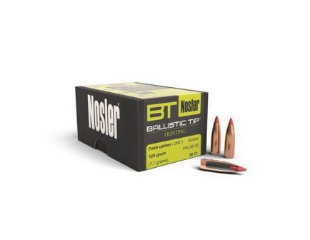 Nosler Ballistic Tip Hunting 7mm 120 gr SBT Rifle Bullet, 50/box - 28120
