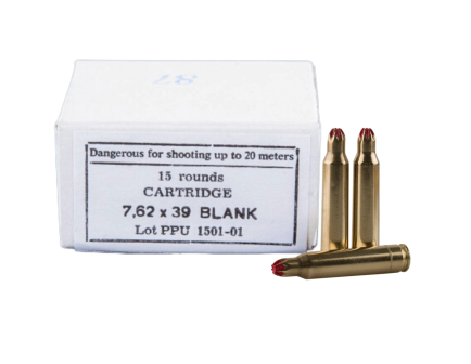 Prvi Partizan 7.62x39mm Blank Ammo, 15rds - PPB739