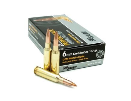Sig Sauer Elite Match 107 gr OTMJHP 6mm Crd Ammo, 20/pack - E6MMCM220