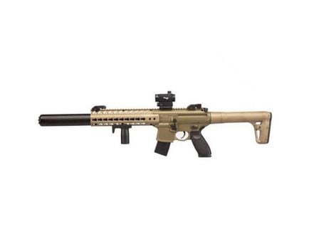 Sig Sauer SIG MCX .177 Semi-Automatic Air Rifle w/ 1-4x24 Red Dot Scope, Black/FDE - AIRMRDMRD