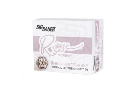 Sig Sauer Rose 9mm 115 gr JHP 20rds Handgun Ammo for Effective Self-Defense - E9MMA1ROSE20