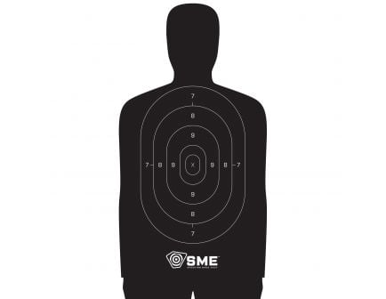 SME 11.5" x 22" Silhouette Target, Black, 100/pack - SME-TRG-SIL