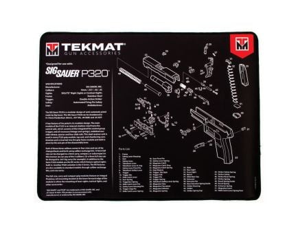 TekMat Sig Sauer P320 Ultra Premium Gun Cleaning Mat, 20" W x 15" Hx 0.25" T, Black/White - R20-SIGP320