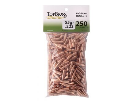 Top Brass .223 Rem 55 gr FMJBT Pull Down Bullet, 250/pack - JB1000-PD-250