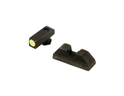 AmeriGlo UC Glock 42/43 Green Tritium Lime Outline Front Black Serrated Round Notch Rear Sight Set - GL-352