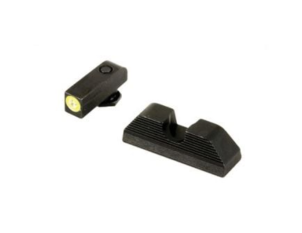 AmeriGlo Sight Set w/ Green Tritium Line Outline Front & Serrated Round Notch Rear For Various Glock Models - GL-354