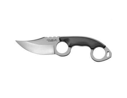 Cold Steel Double Agent 3" Clip Point Drop Point Knife With Sheath, Silver - 39FNZ