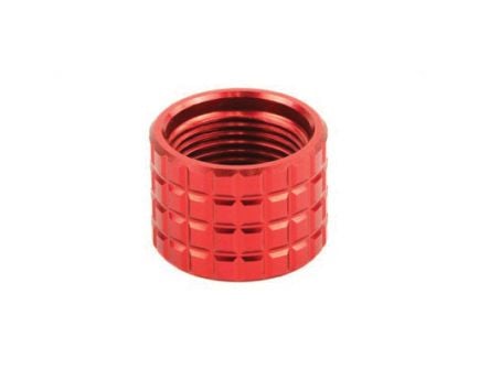 Backup Tactical 1/2x28 RH Pistol Thread Protector With Frag Pattern, Red - FRAG-RED