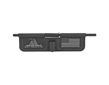 Bastion Don't Tread On Me AR-15 Ejection Port Dust Cover, Black - BASEPDC-BW-75DTOM