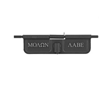 Bastion Molon Labe Helmet AR-15 Ejection Port Dust Cover, Black - BASEPDC-BW-MOLTXT