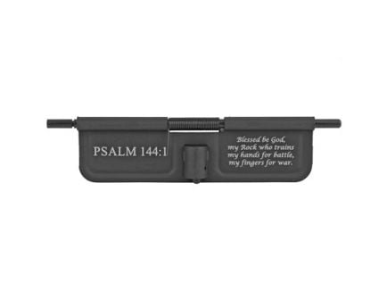 Bastion Psalm 144:1 AR-15 Ejection Port Dust Cover, Black - BASEPDC-BW-PSM144