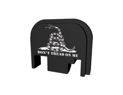 Bastion Don't Tread On Me Back Plate For Glock Gen 1-4, Black - BASGL-SLD-BW-75DTOM