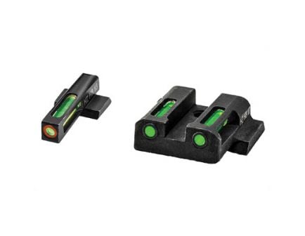 Hi-Viz LiteWave H3 Smith & Wesson M&P Tritium Litepipe Green Night Sight Set With Orange Front Ring - MPN521