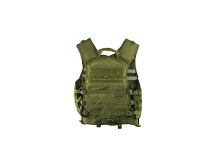 NCSTAR Modular Vest w/ Pistol Belt & Two Accessory Pouches Size Medium- 2XL Fully Adjustable, Green Nylon - CPV2915G