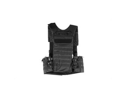 NCSTAR AR Chest Rig w/ PALS/MOLLE Webbing & 6 Double AR Magazine Pouches, Black Nylon - CVARCR2922B