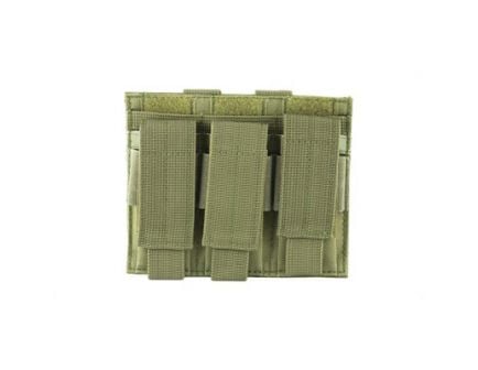 NCSTAR Triple Pistol Magazine Pouch Fits Three Standard Capacity Double Stack Mags, Green Nylon - CVP3P2932G