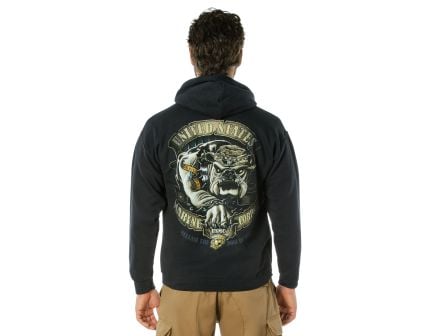Black Ink U.S.M.C. Bulldog Hooded Pullover Sweatshirt