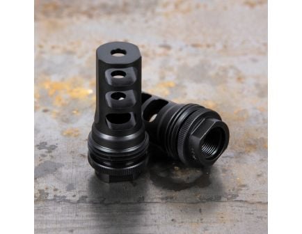 Silencerco Harvester Big Bore M18 x 1 3-Port Muzzle Brake for ASR Mounting System, .308 Win/7.62/5.56/7.62 ASR, Black - AC856