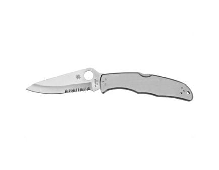 Spyderco Endura 3.75" Combo Edge Clip Point Folding Knife, Stainless - C10PS