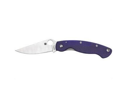 Spyderco Military Plain Edge Folding Knife, Dark Blue - C36GPDBL