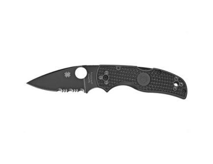 Spyderco Native 5 Partially Serrated Lightweight Folding Knife, Black - C41PSBBK5