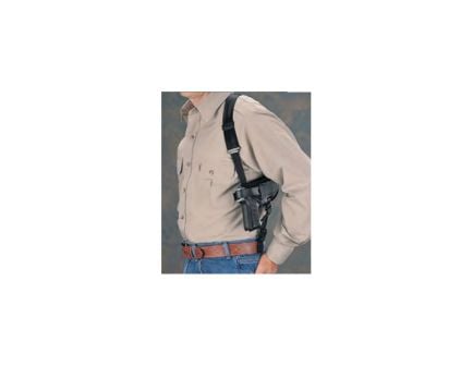Uncle Mike's Sidekick Size 15 Ambidextrous 3-3/4 to 4-1/2" Barrel Large Autos Cross Harness Horizontal Holster, Black - 87150